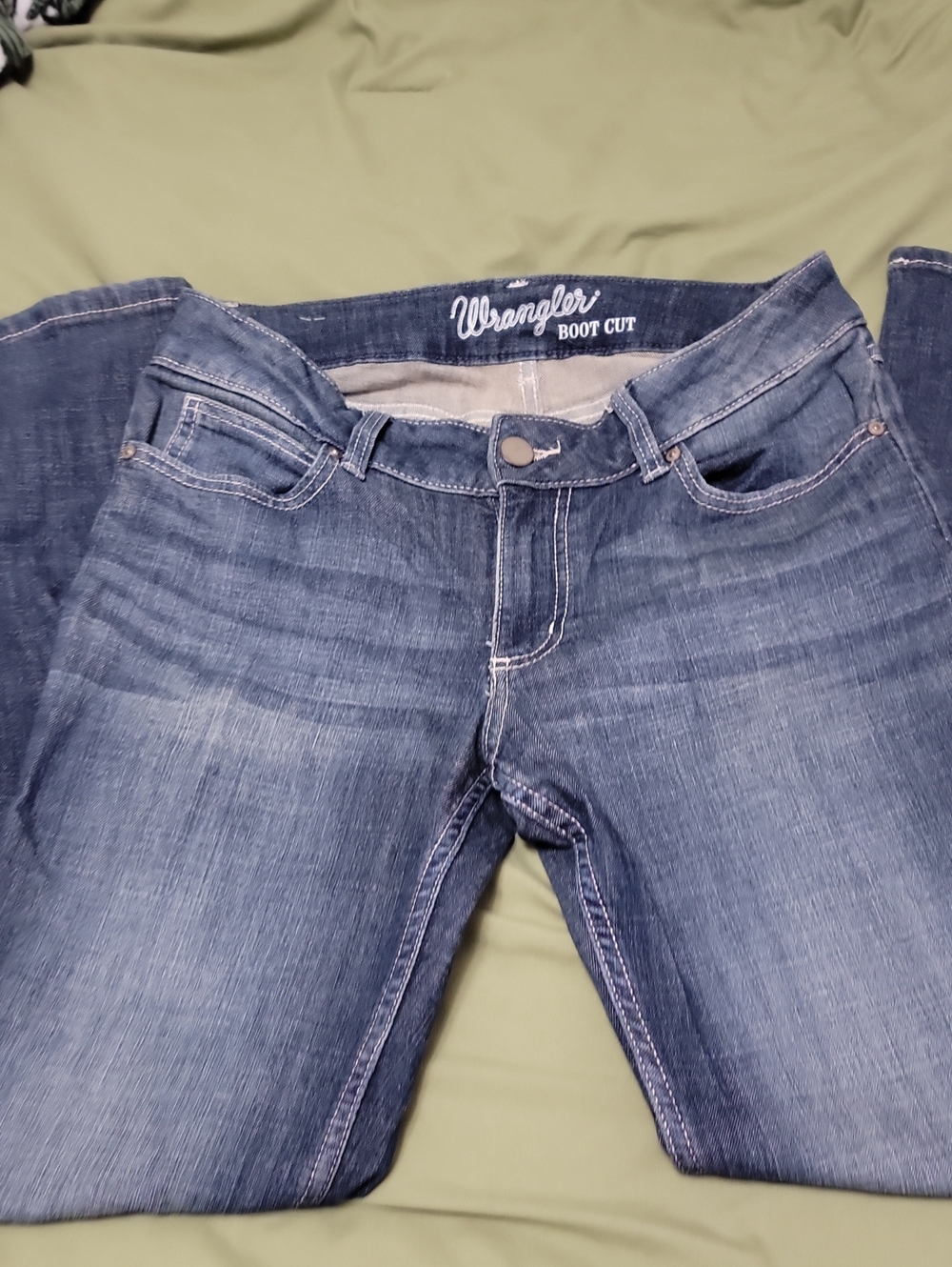 Wrangler Women's Boot Cut Jeans - Faded Blue Denim